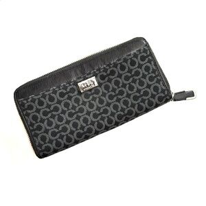 Coach Madison needlepoint accordian wallet op art fabric